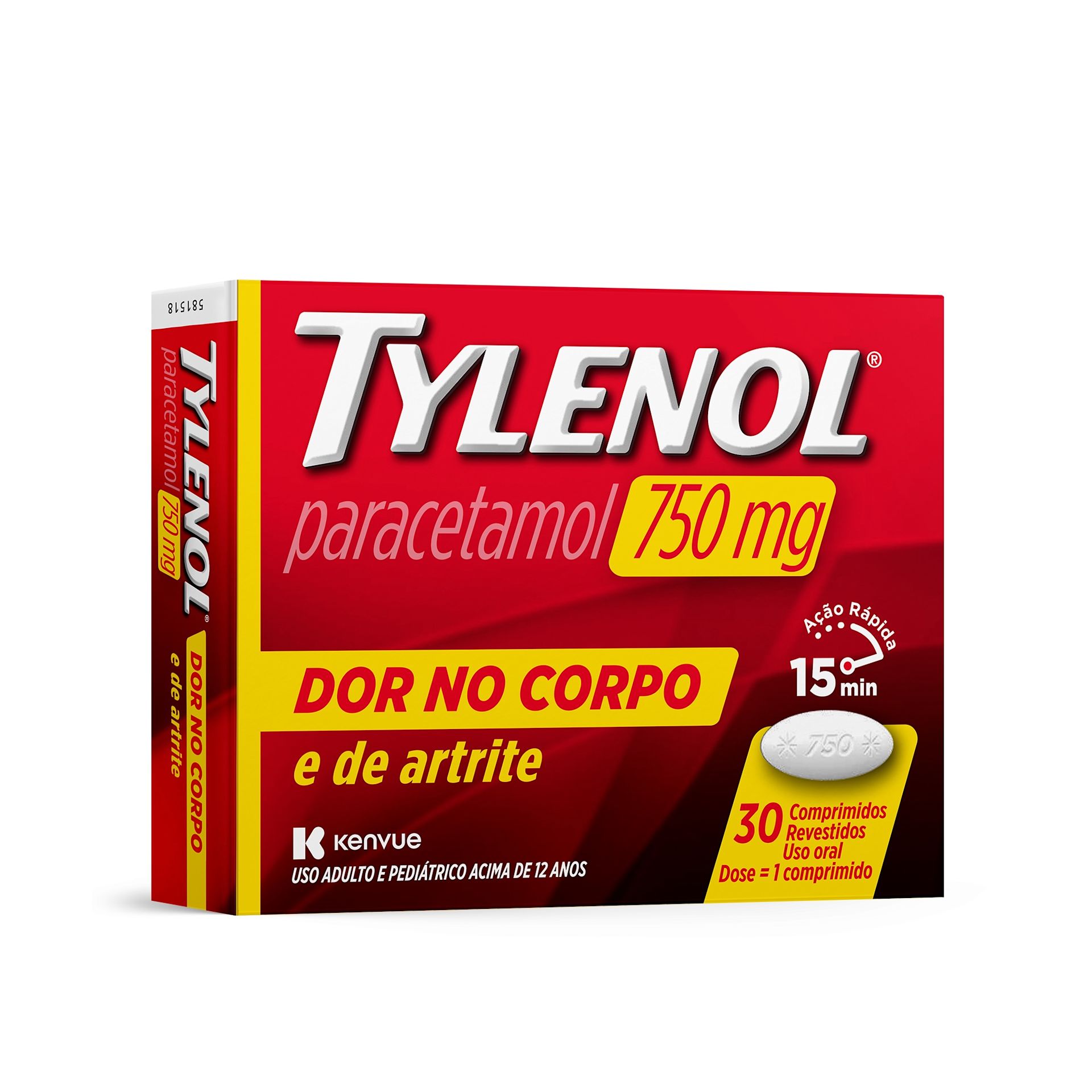 TYLENOL® DOR NO CORPO 750 mg