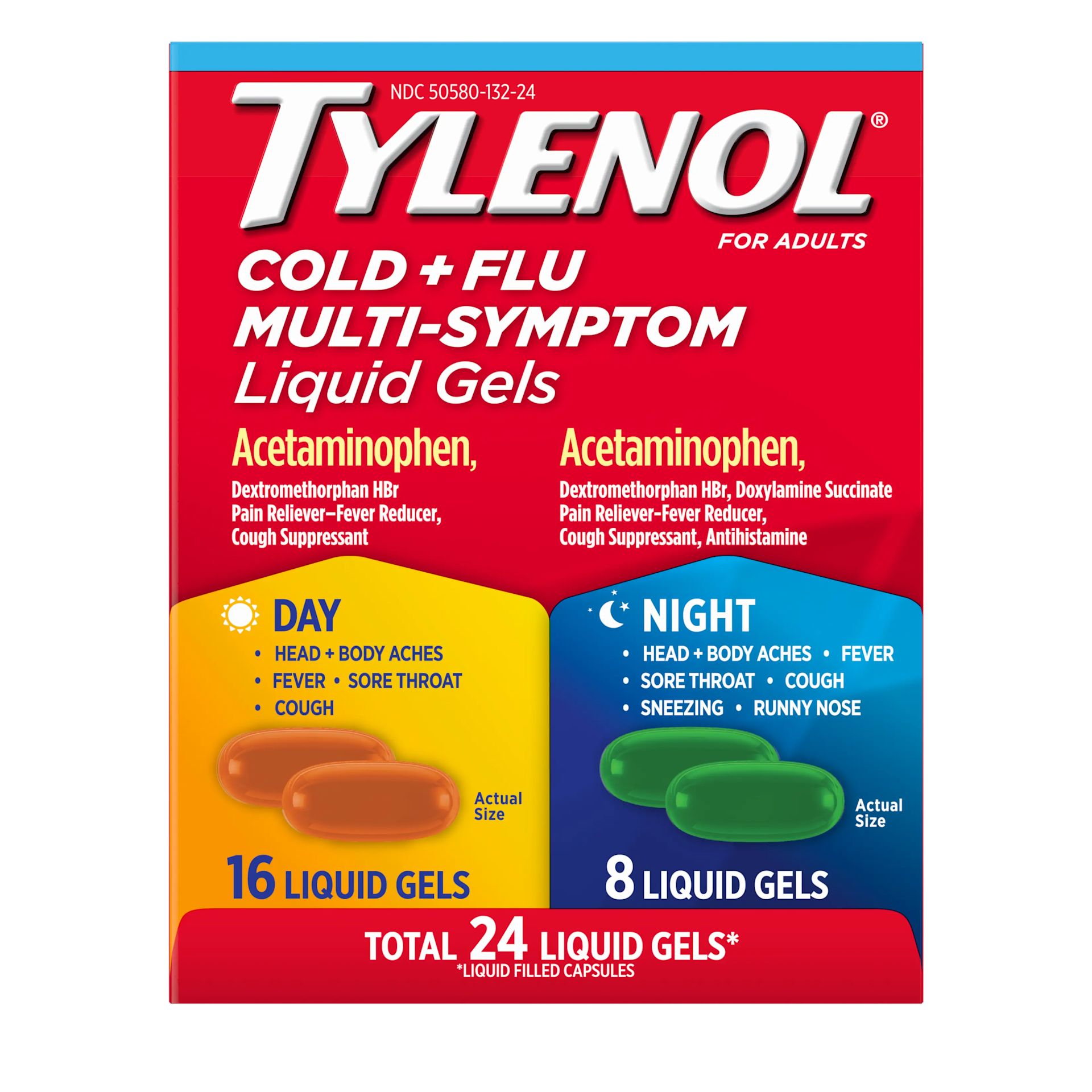 TYLENOL® Day & Night Cold + Flu Multi-Symptom Liquid Gels Combo Pack