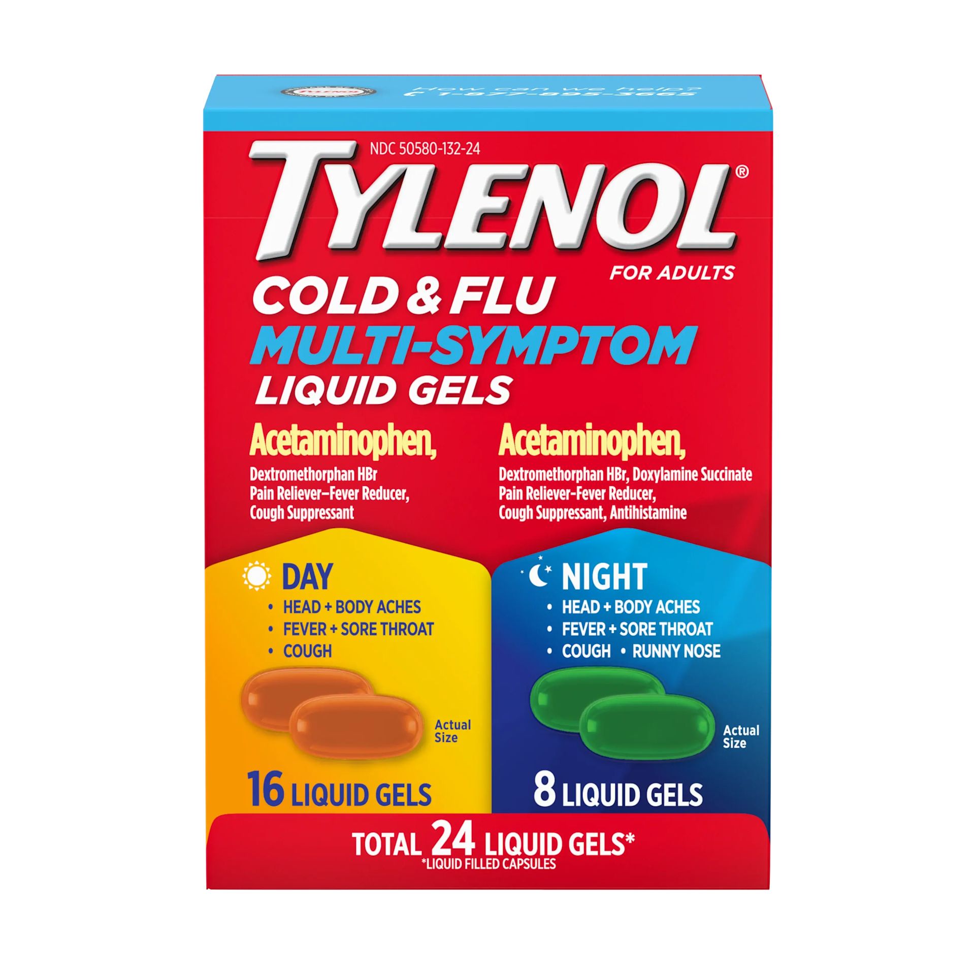 TYLENOL® Day & Night Cold + Flu Multi-Symptom Liquid Gels Combo Pack