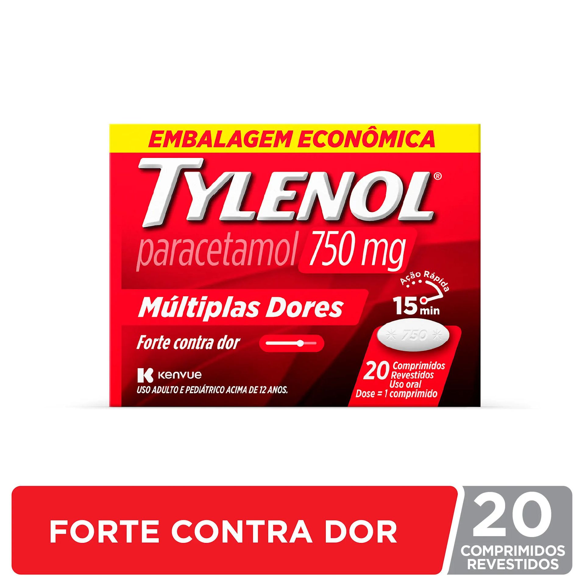 TYLENOL®  MÚLTIPLAS DORES FORTE CONTRA A DOR 750mg - IMG 1 - br