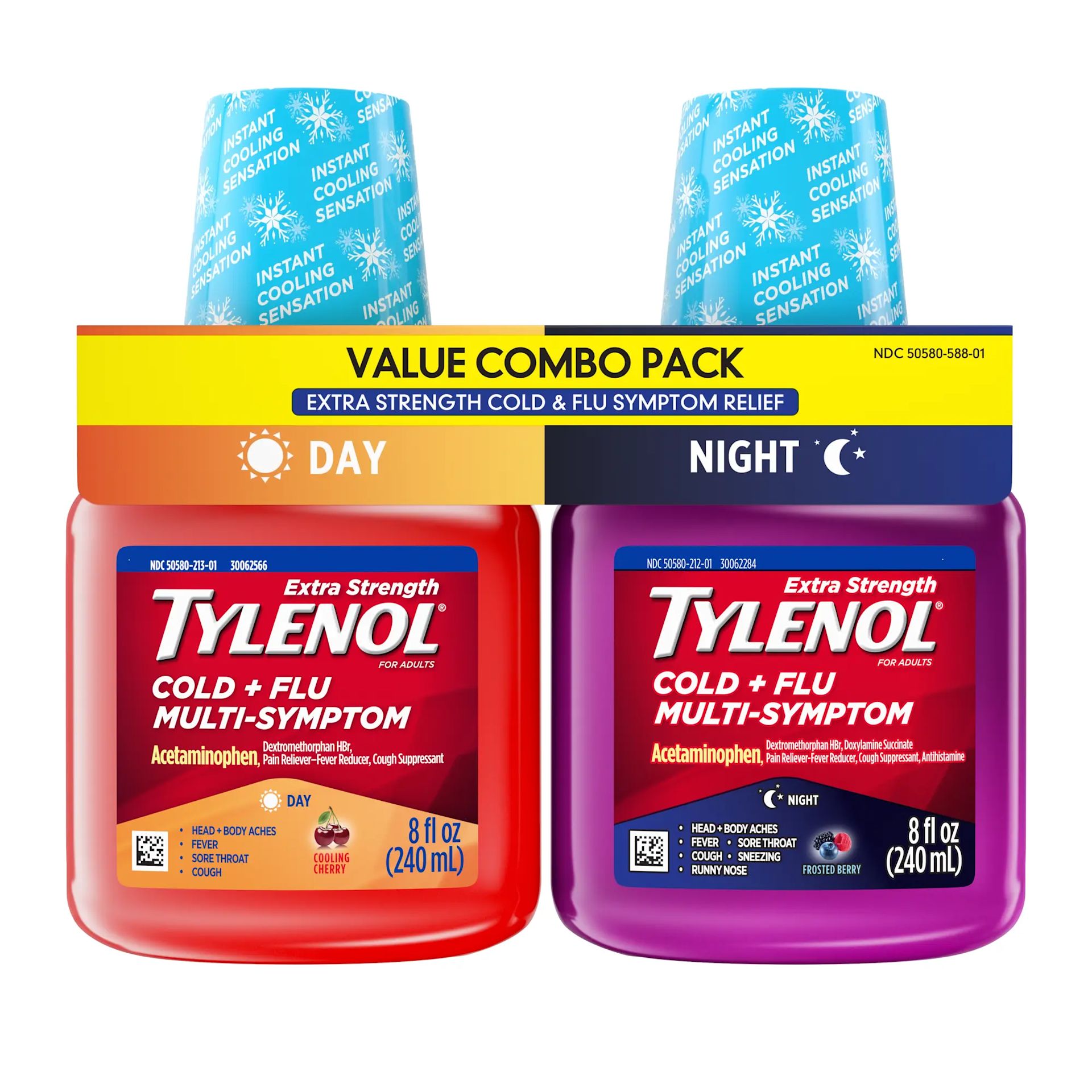 Extra Strength TYLENOL® Cold + Flu Multi-Symptom Relief Value Combo Pack