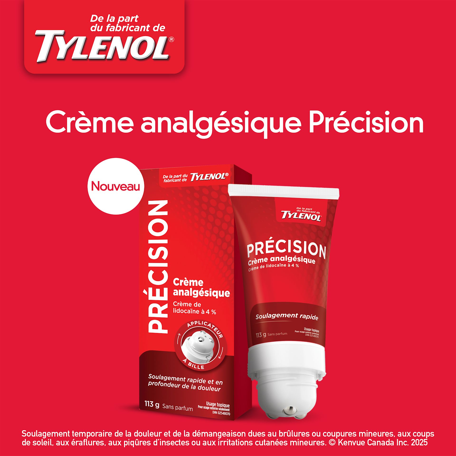 Crème analgésique Precise des fabricants de TYLENOL® 