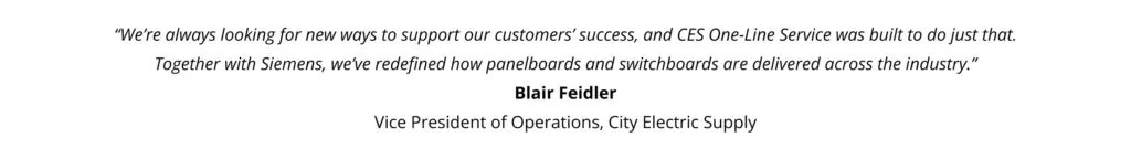 CES One-Line Service: panelboards and switchboards without the wait image