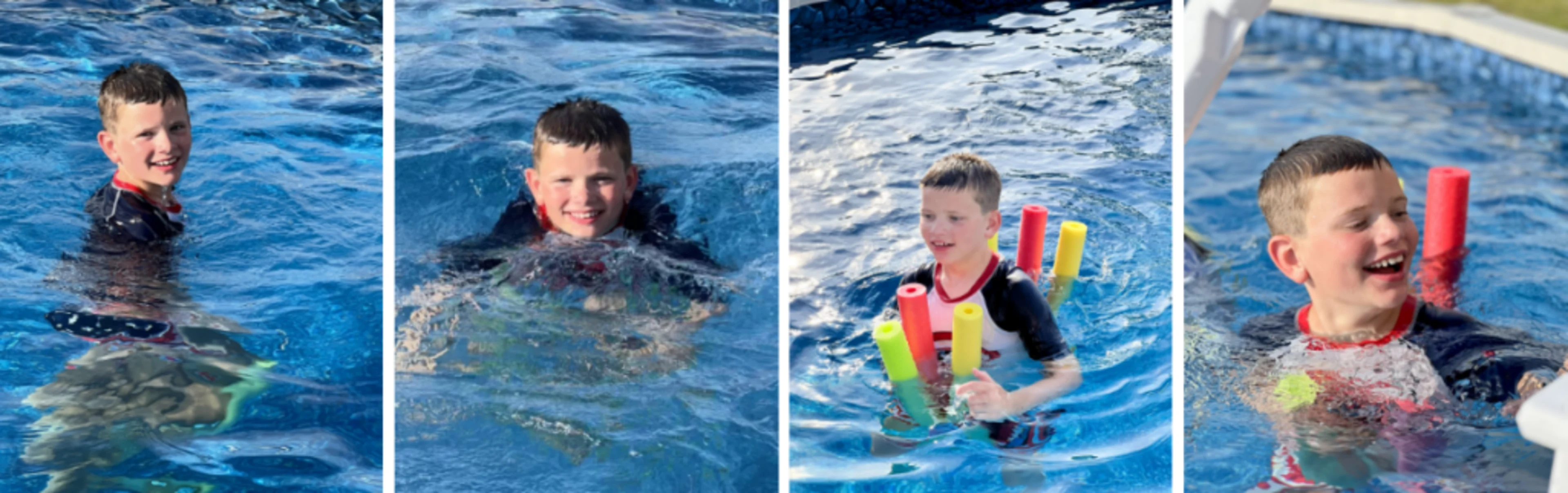 Team members & customers build pool for wish kid image