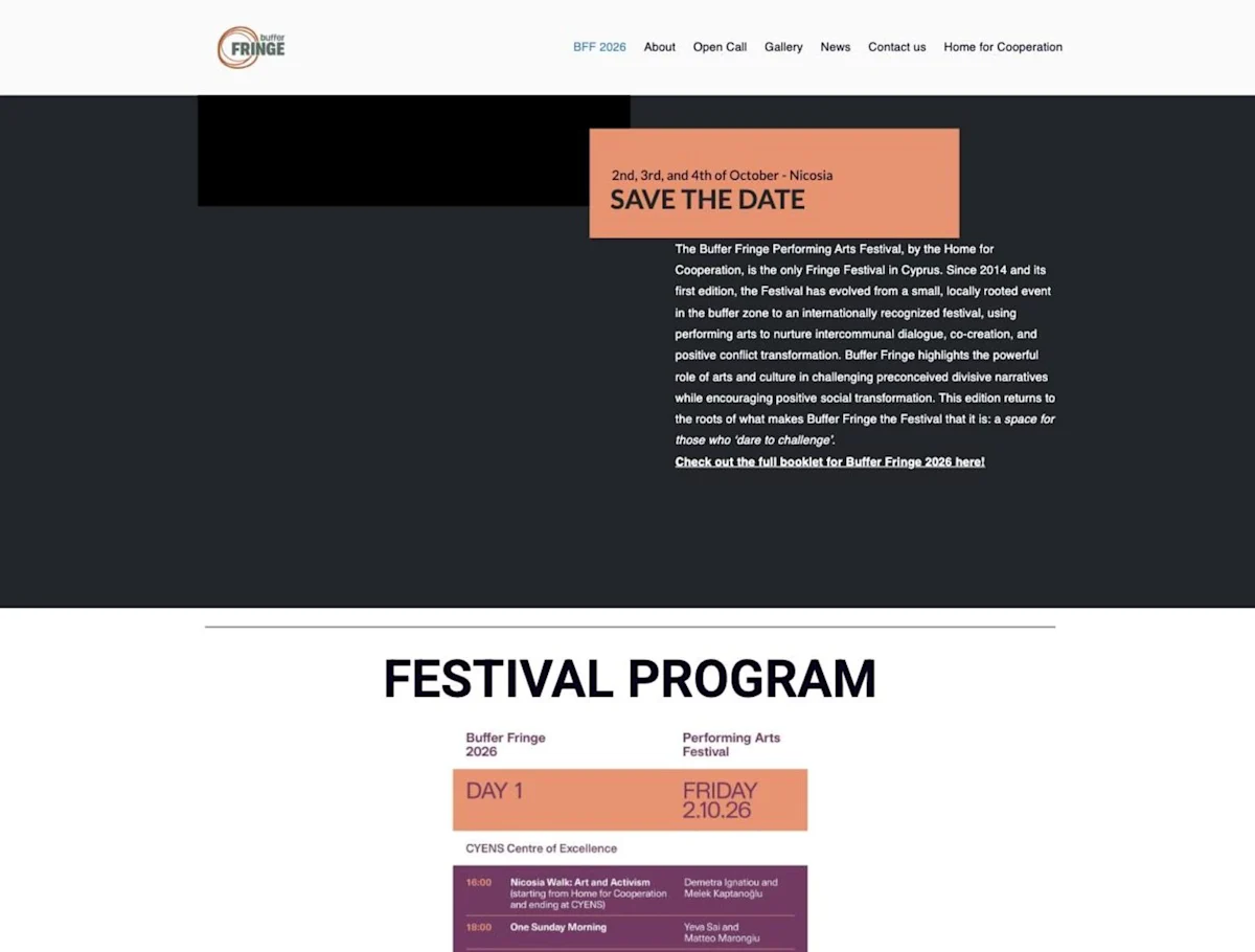 Buffer Fringe Performing Arts Festival website