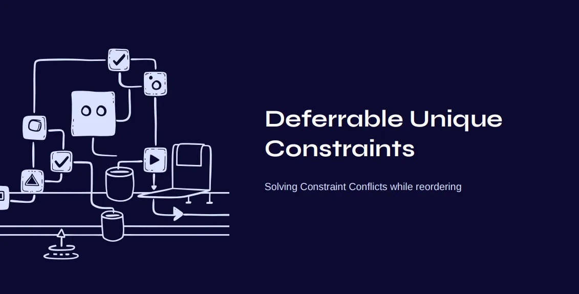 Deck title slide: Deferrable Unique Constraints — Solving Constraint Conflicts while reordering