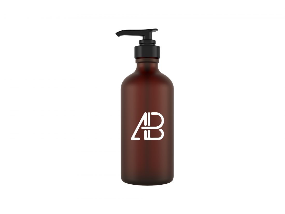 Download Glass Cosmetic Pump Bottle Mockup Anthony Boyd Graphics