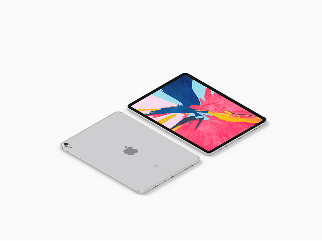 Isometric iPad Pro 2018 Mockup by Anthony Boyd Graphics