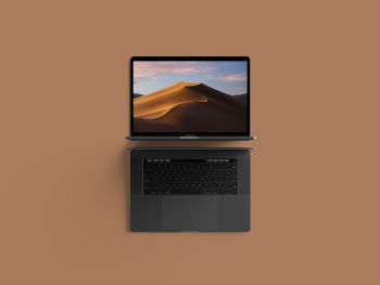 Modern Top View MacBook Pro Mockup by Anthony Boyd Graphics