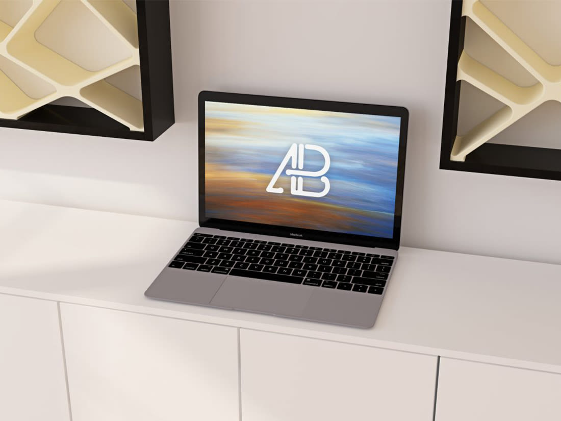 Realistic 12-Inch Macbook Mockup by Anthony Boyd Graphics