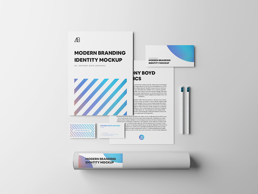 Download Modern Branding Identity Mockup Vol.4 | Anthony Boyd Graphics