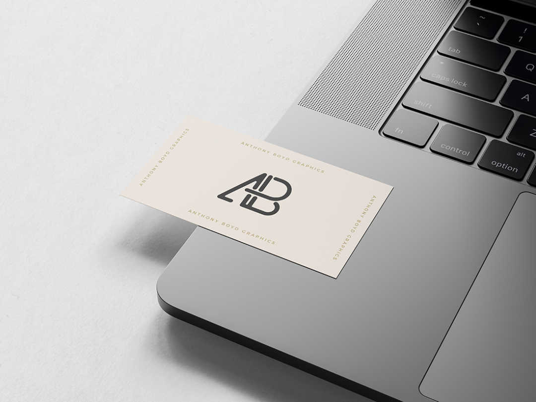 Business Card on MacBook Pro Mockup | Anthony Boyd Graphics