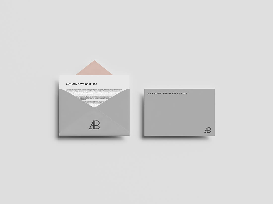 Top View Envelope Mockup by Anthony Boyd Graphics