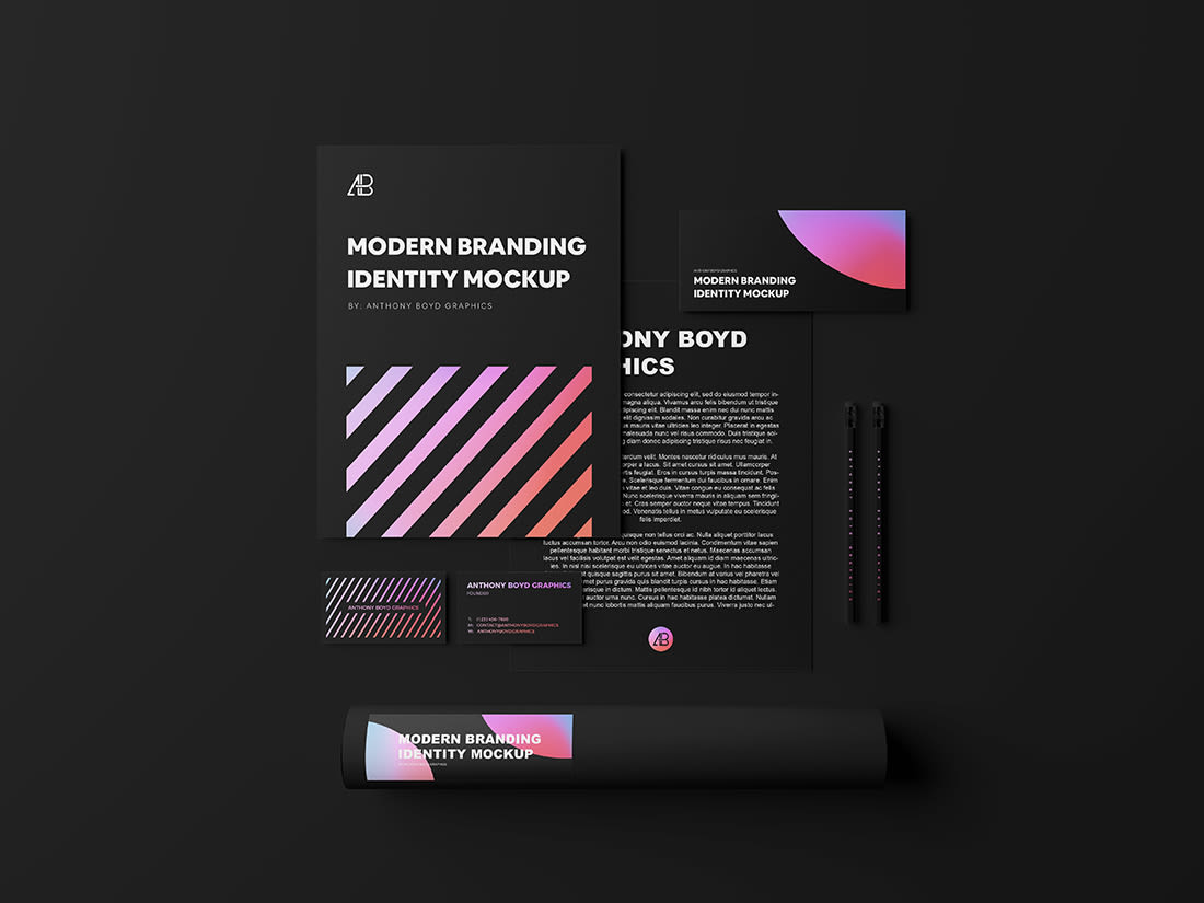 Modern Branding Identity Mockup Vol.4 by Anthony Boyd Graphics