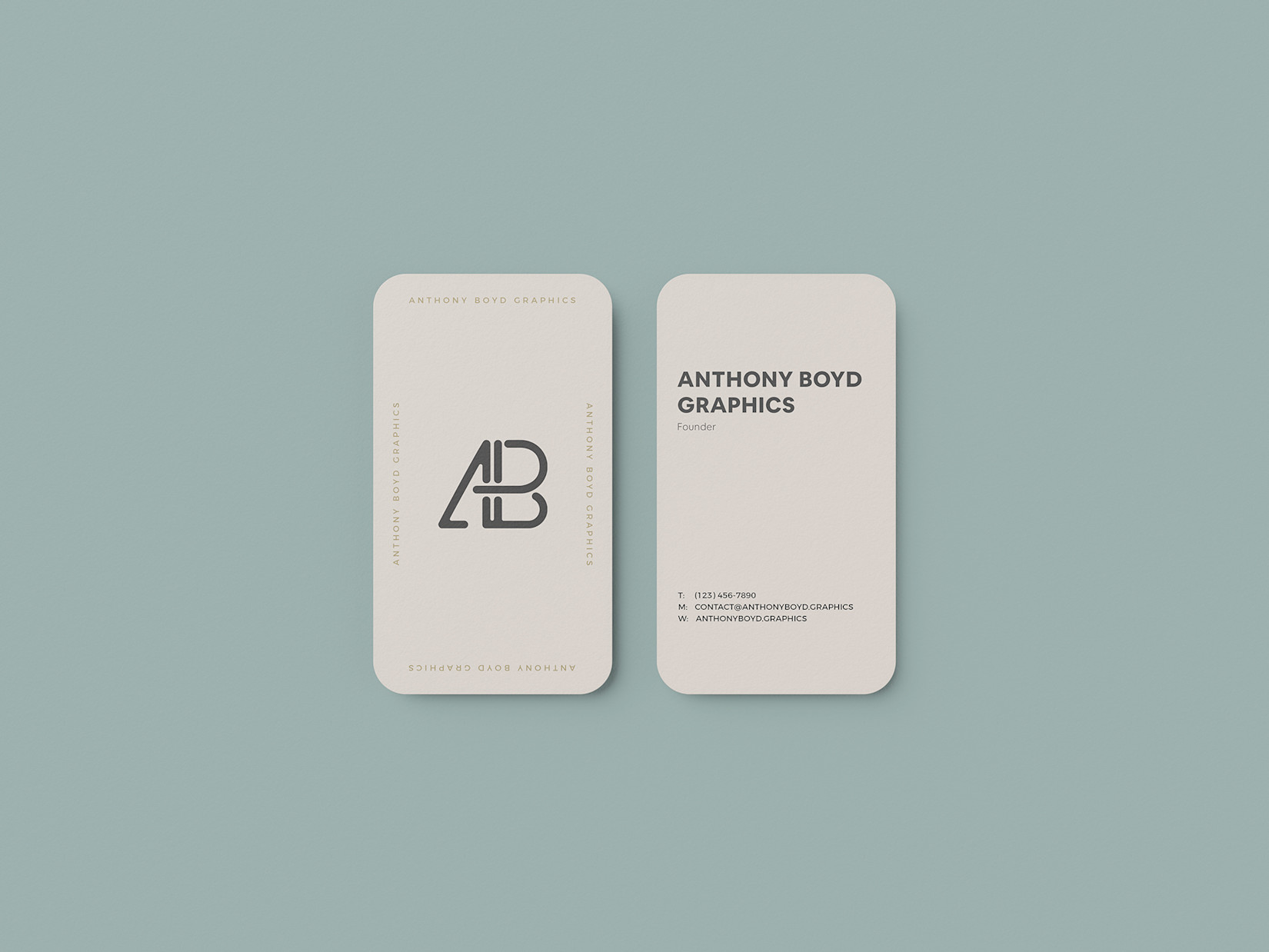 Download Vertical Rounded Business Card Mockup #1 | Anthony Boyd Graphics