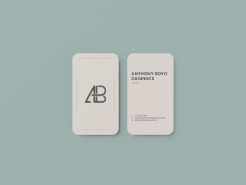 Vertical Rounded Business Card Mockup #1 by Anthony Boyd Graphics