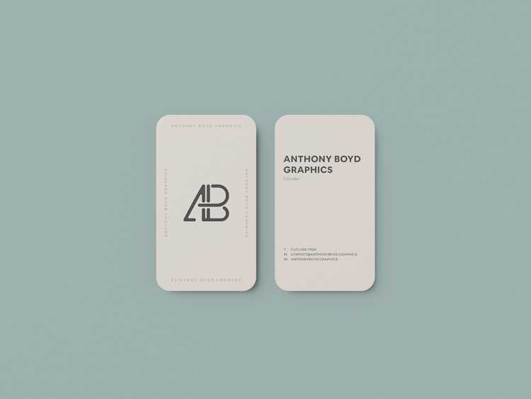 Vertical Rounded Business Card Mockup 1 Anthony Boyd Graphics