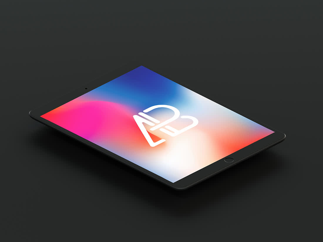 Isometric Matte Black iPad Pro 10.5 Mockup by Anthony Boyd Graphics