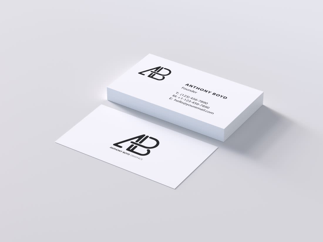 Modern Business Card PSD Mockup by Anthony Boyd Graphics