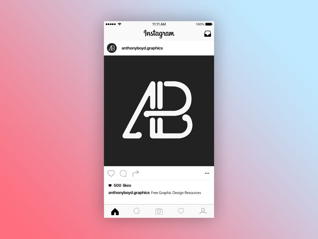 Instagram Post Page Mockup by Anthony Boyd Graphics