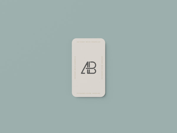 Vertical Rounded Business Card Mockup #1 by Anthony Boyd Graphics