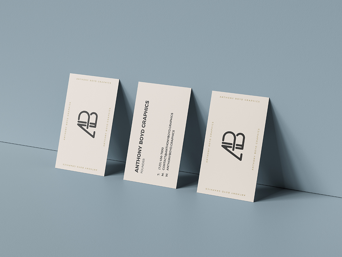 Download Triple Business Card Mockup | Anthony Boyd Graphics