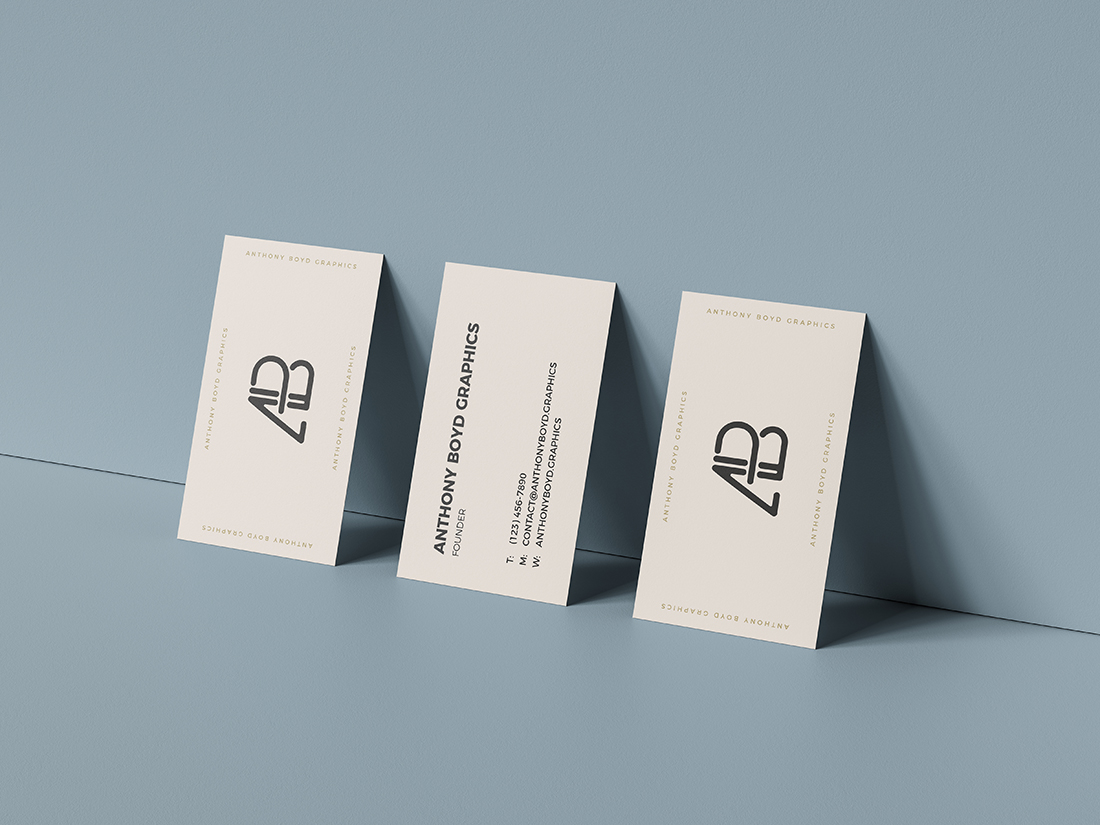 Triple Business Card Mockup Anthony Boyd Graphics