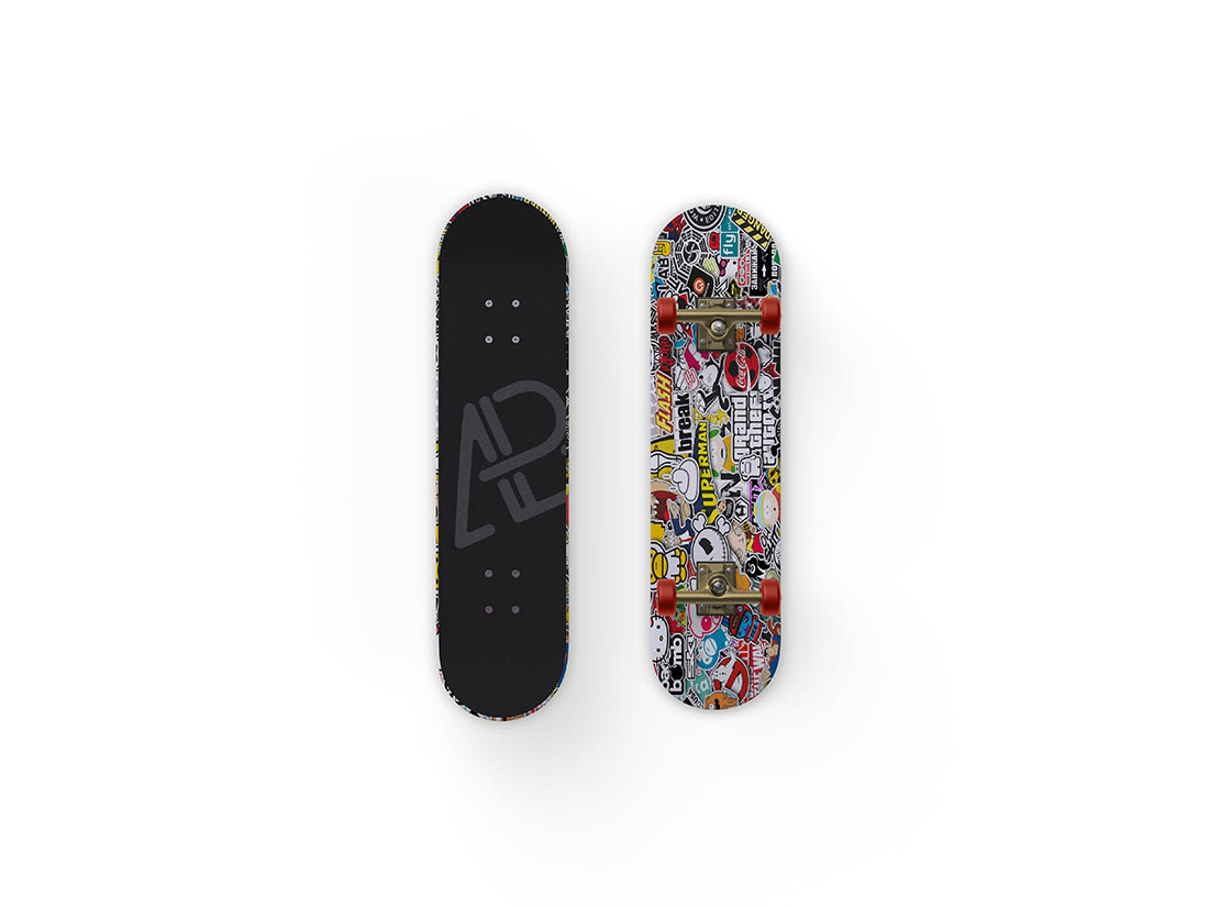 Front and Back Customizable Skateboard Mockup by Anthony Boyd Graphics
