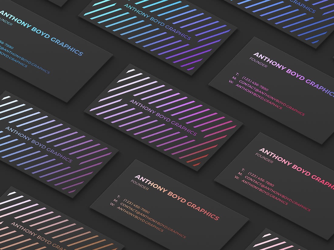 Modern Customizable Business Card Grid Mockup by Anthony Boyd Graphics