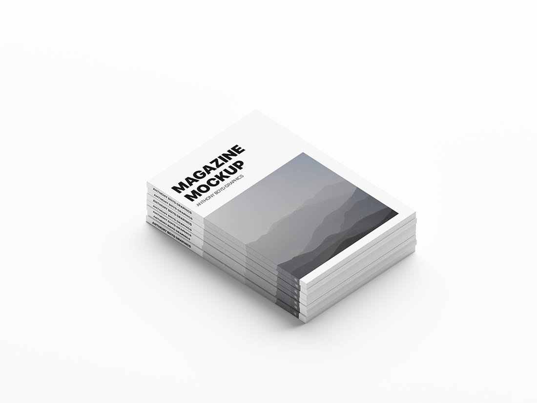 Stacked Magazines Mockup by Anthony Boyd Graphics