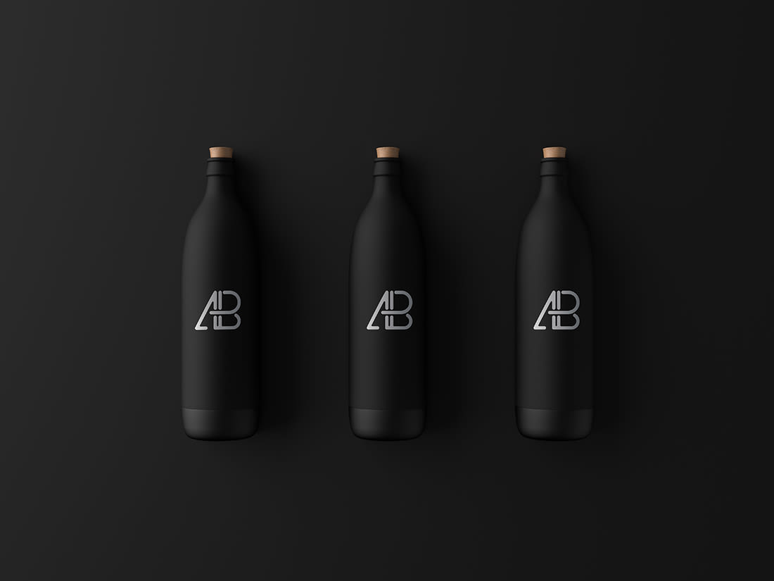 Matte Black Bottle Mockup by Anthony Boyd Graphics