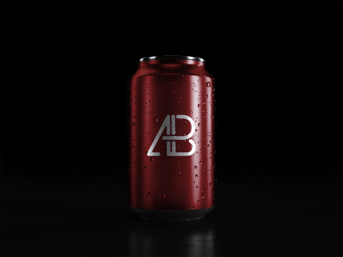 Soda Can With Water Drops Mockup by Anthony Boyd Graphics