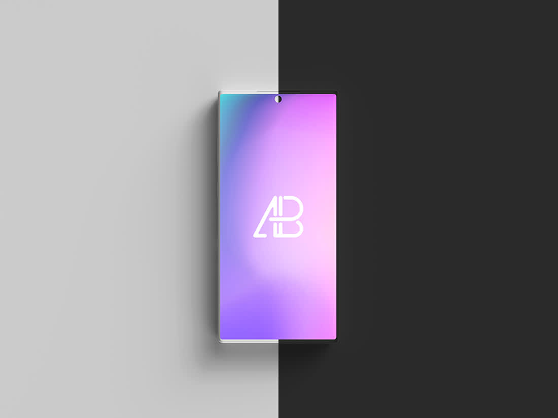 Clay Samsung Galaxy Note 10 Pro Top View Mockup by Anthony Boyd Graphics