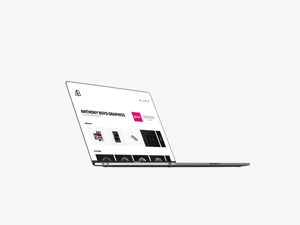 Side View Bezel-Less Macbook Pro with Touch Bar Mockup by Anthony Boyd Graphics
