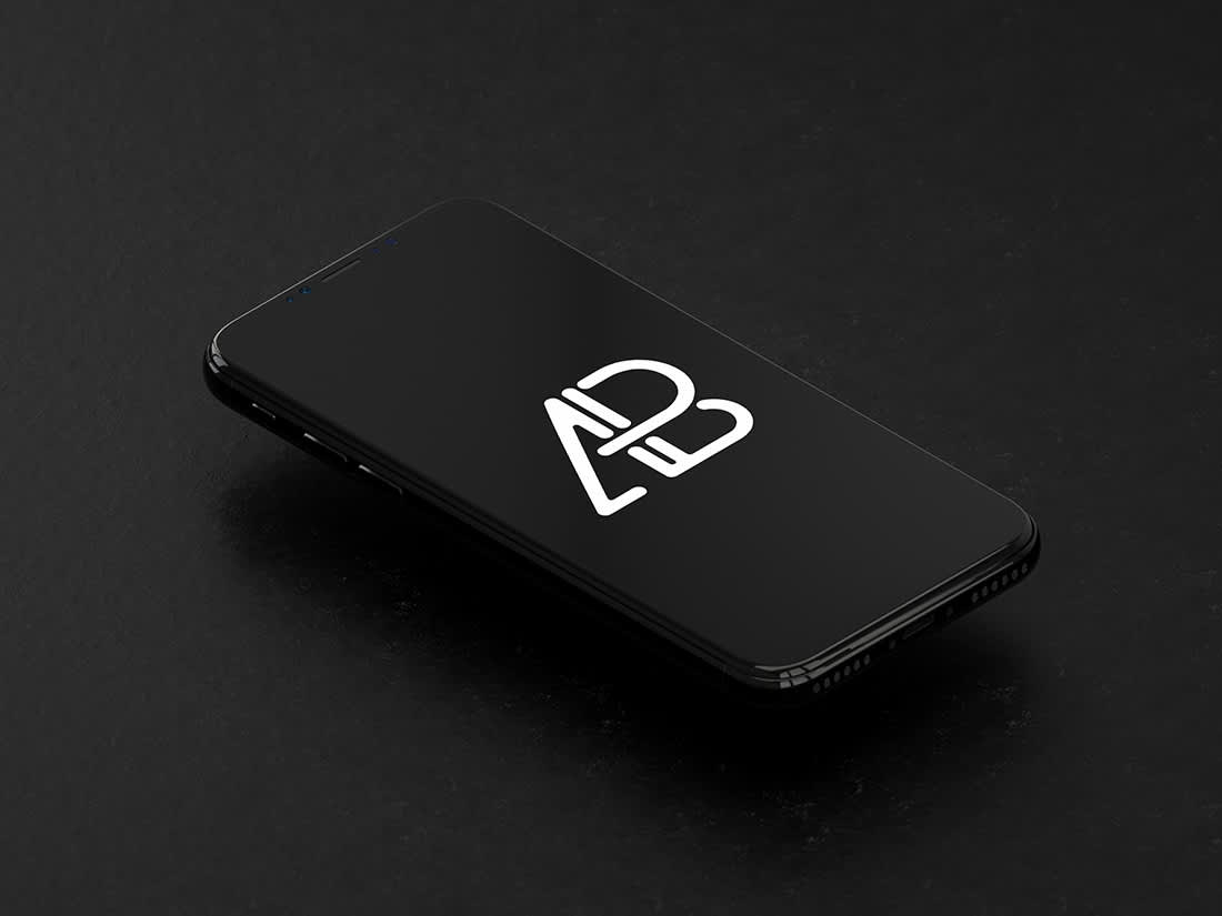 Isometric iPhone X Mockup by Anthony Boyd Graphics