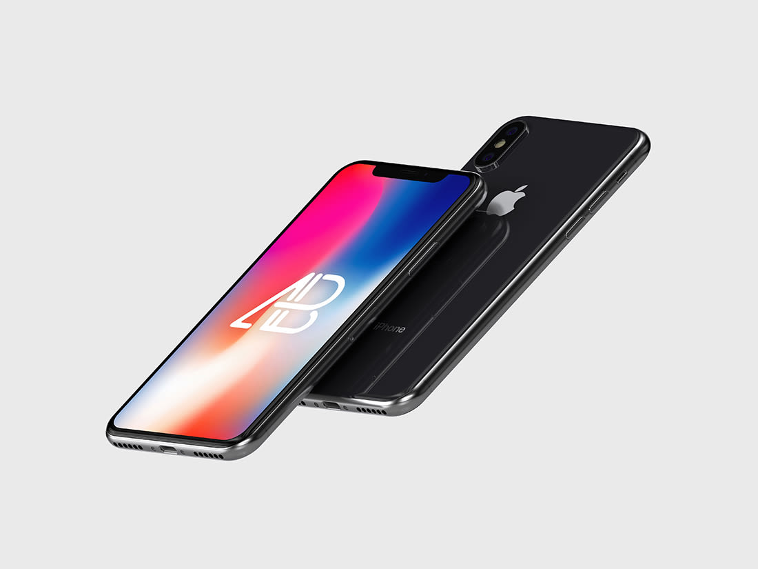 Floating iPhone X Mockup Vol 3 by Anthony Boyd Graphics
