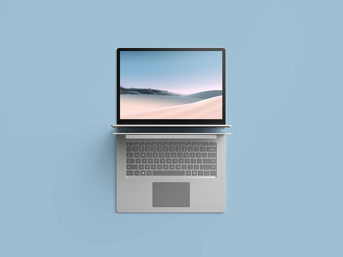 Top View Surface Laptop 3 Mockup by Anthony Boyd Graphics