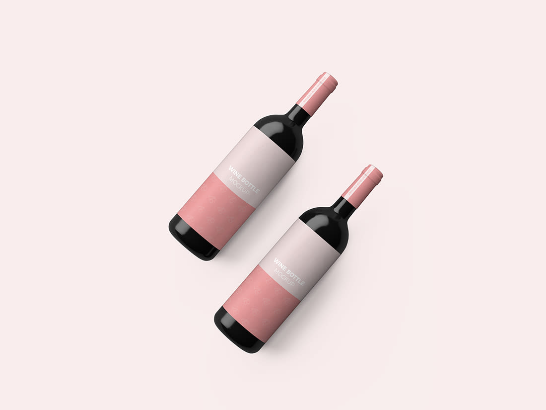 Wine Bottle Top View Mockup by Anthony Boyd Graphics
