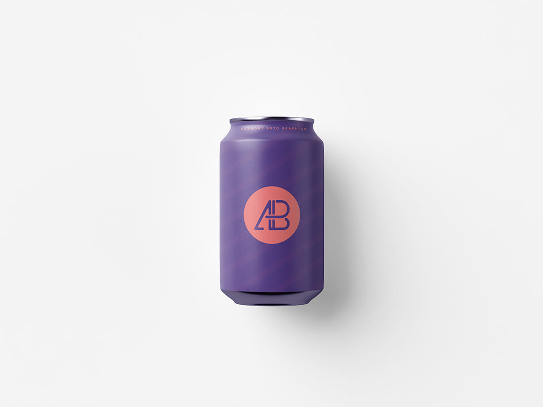 330mL Can Top View Mockup by Anthony Boyd Graphics