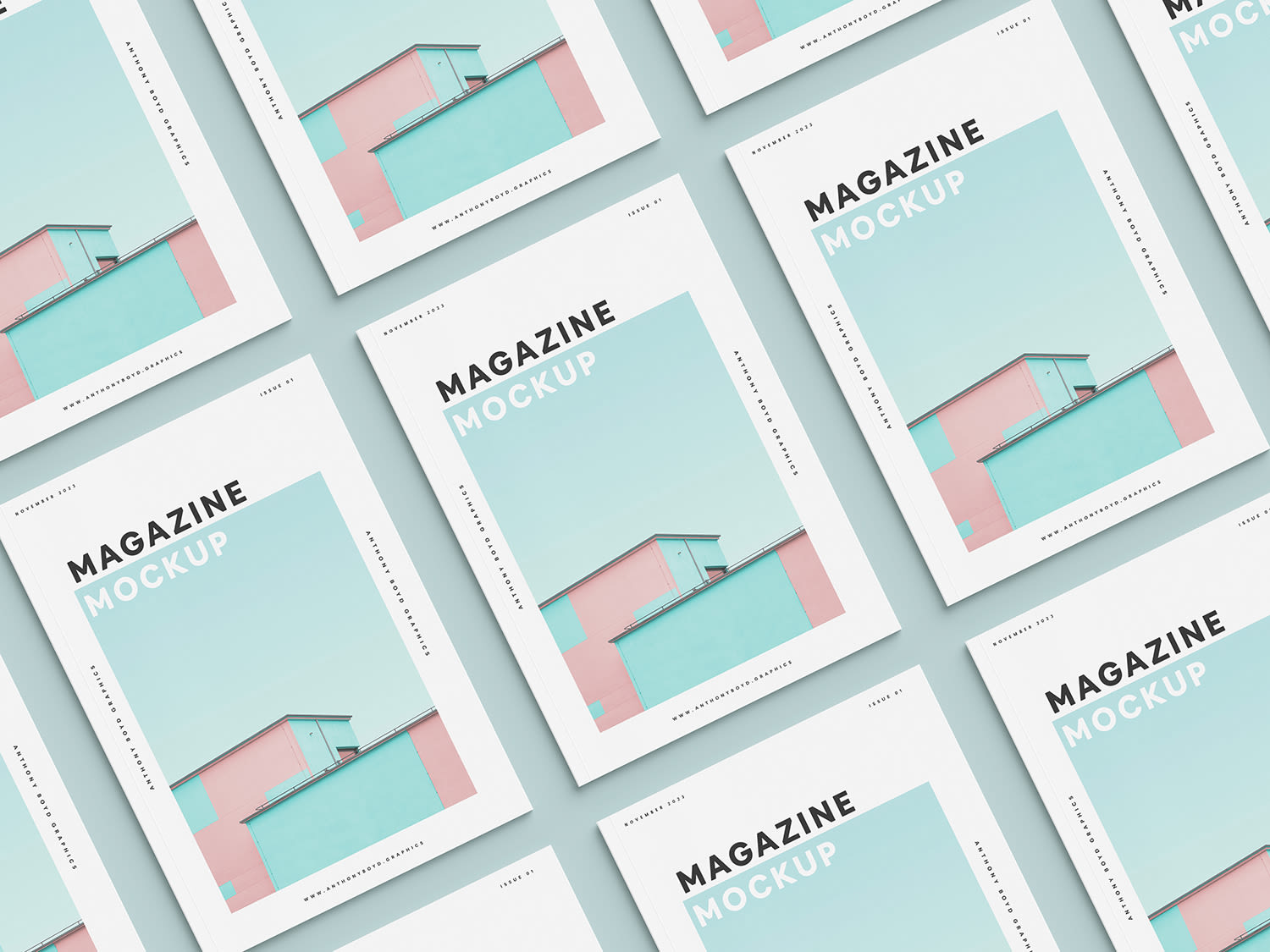 Magazine Cover Grid Mockup by Anthony Boyd Graphics