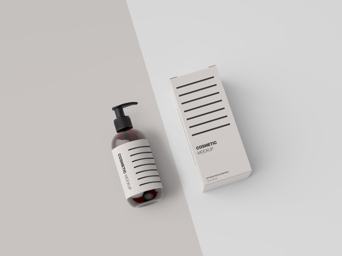 Cosmetic Bottle Packaging Showcase Mockup by Anthony Boyd Graphics