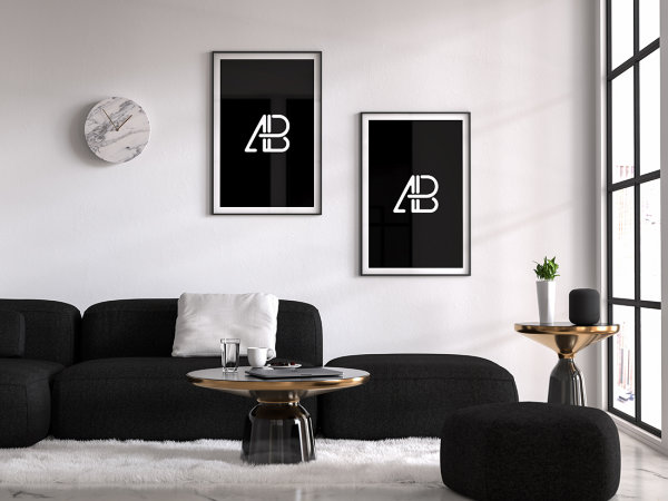 Modern Double Poster Mockup by Anthony Boyd Graphics
