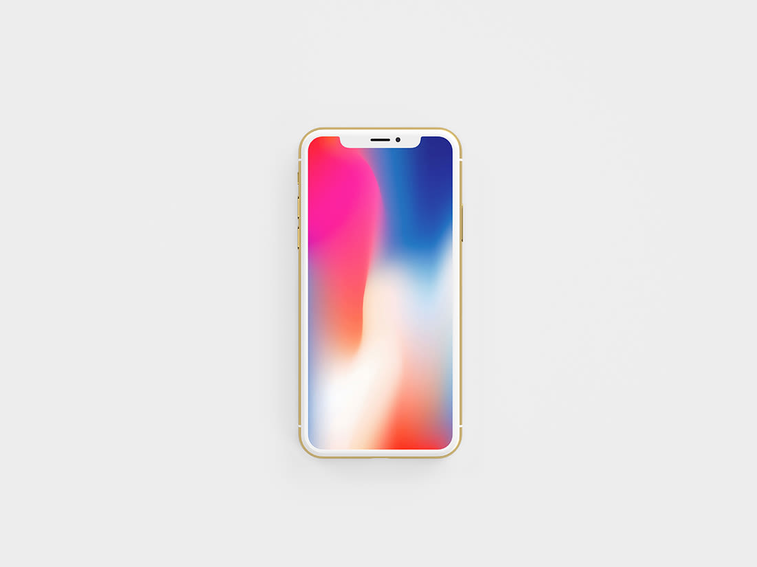 Gold Front View iPhone X Mockup by Anthony Boyd Graphics