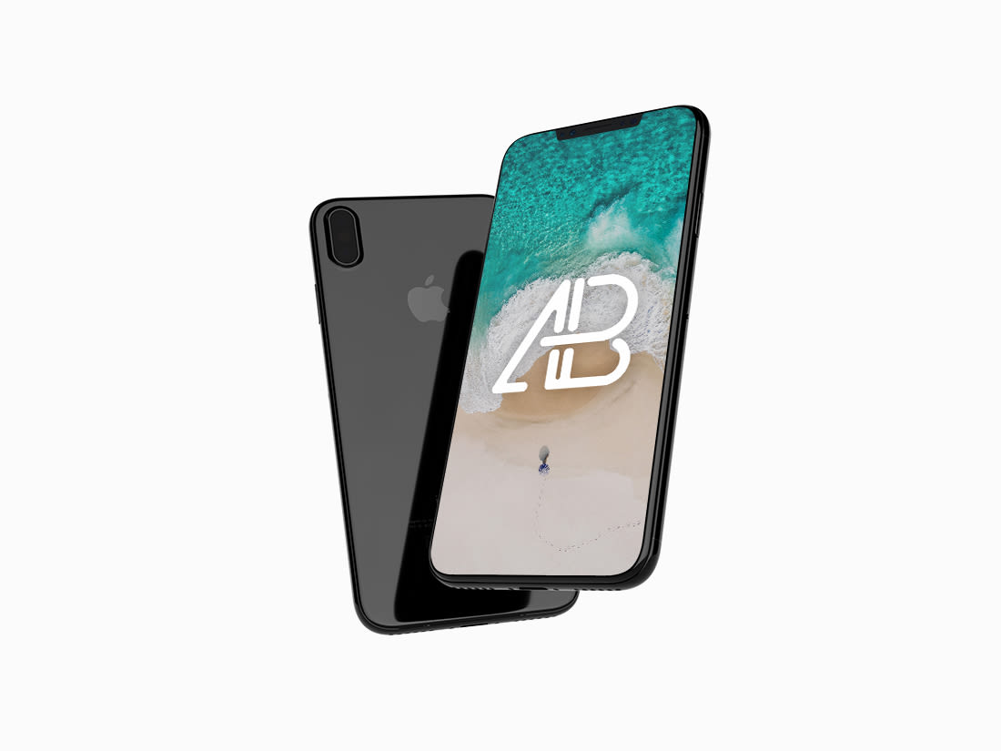Floating iPhone X Mockup by Anthony Boyd Graphics