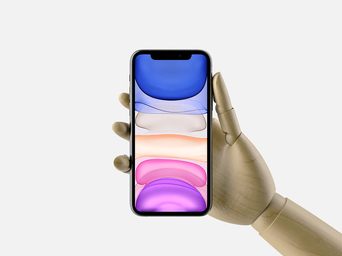 Hand Holding iPhone 11 Pro Max Mockup by Anthony Boyd Graphics