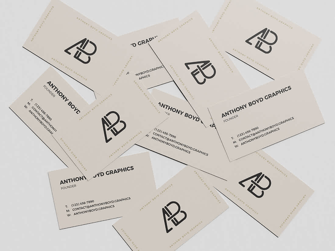 Download Scattered Business Card Mockup Anthony Boyd Graphics