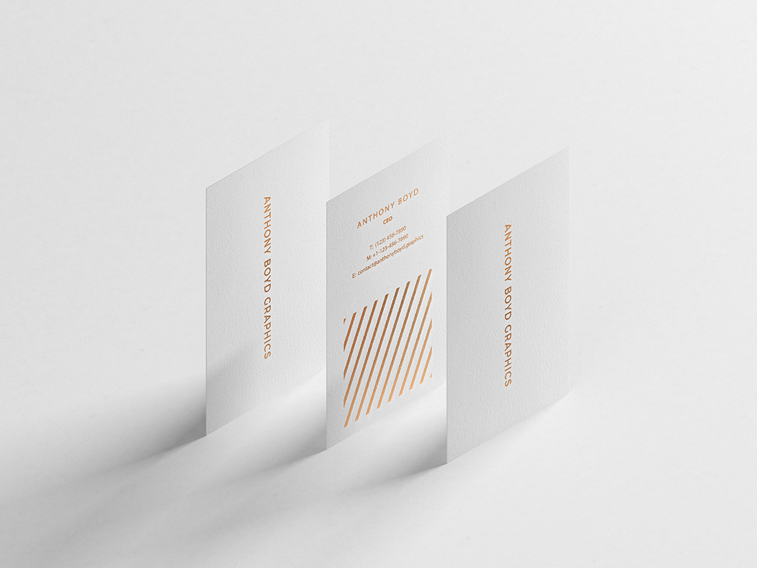 Modern Vertical Business Card Mockup Anthony Boyd Graphics