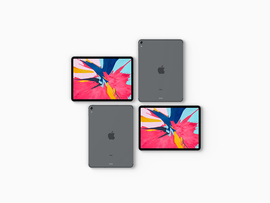 Top View iPad Pro 2018 Mockup Vol 2 by Anthony Boyd Graphics