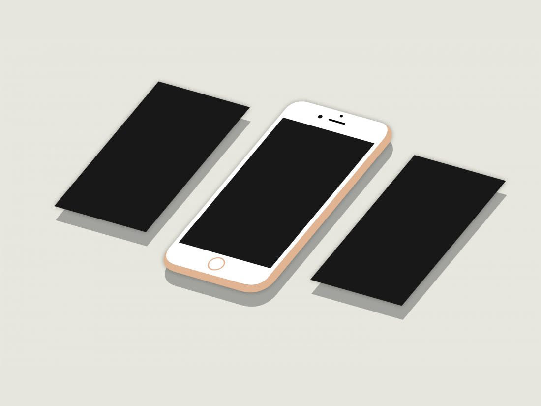 2D Flat Isometric Perspective iPhone 6S Plus Mockup by Anthony Boyd Graphics