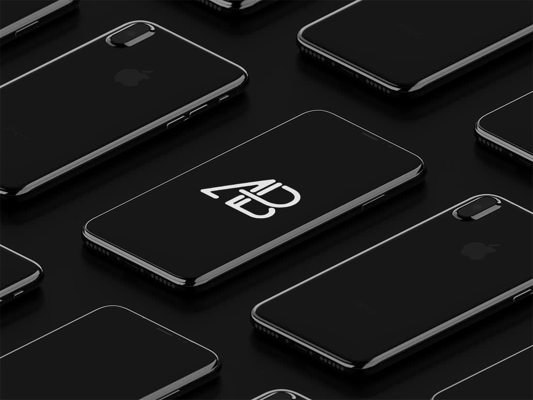 Isometric iPhone X Mockup Vol.2 by Anthony Boyd Graphics